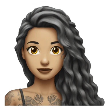 tattooed woman very attractive long hair sticker