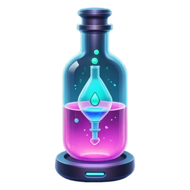 Clash of Clans aesthetic: Cinematic Playful Sci-fi Health injection Emoji, rendered in a 3D vector-style similar to standard emojis with minimal shading and bold, simplified shapes. A compact, futuristic vial with a glowing neon liquid and sleek contours, softly glowing with a healing cosmic charm. Simplified yet unmistakably iconic, highly detailed and consistent, glowing with a soft radiant glow and high shine. Stylized with a touch of futuristic alchemy and a soft glowing outline, capturing the essence of a vital energy elixir with a playful, interstellar spirit! sticker