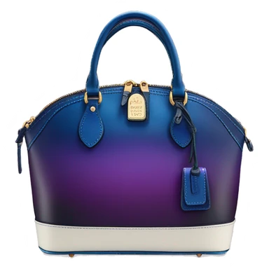 Realistic dark blue to dark purple ombre dooney and bourke domed satchel purse.  sticker