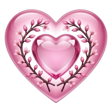 sakura heart with a crystal effect sticker