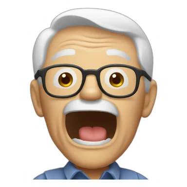 old man yelling with arm up sticker