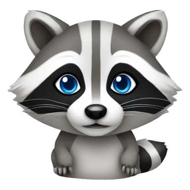 Cute raccoon with blue eye sticker