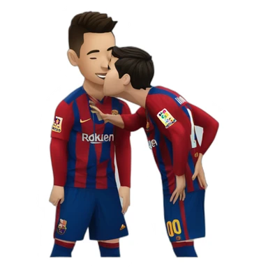 cristiano ronaldo kissing messi sticker