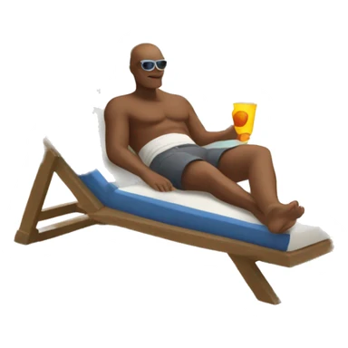 white man in a sun lounger on the beach sticker