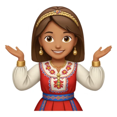 Serbian kolo dancing girl sticker