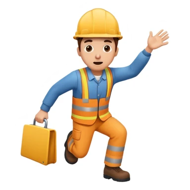 engineer tripping over sticker