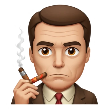 a suspicious person smoking a cigar sticker