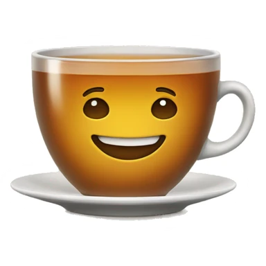 smiling cup of tea sticker