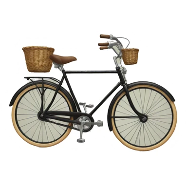  vintage black bike with front basket  sticker