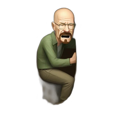 Walter white biting a tree trunk sticker