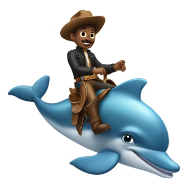 Cowboy riding a dolphin sticker