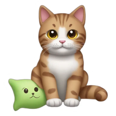 Cat with a doudou sticker