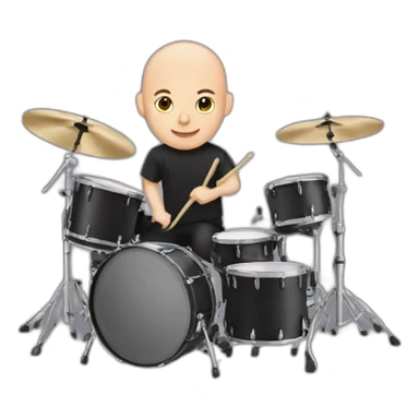 bald drummer sticker