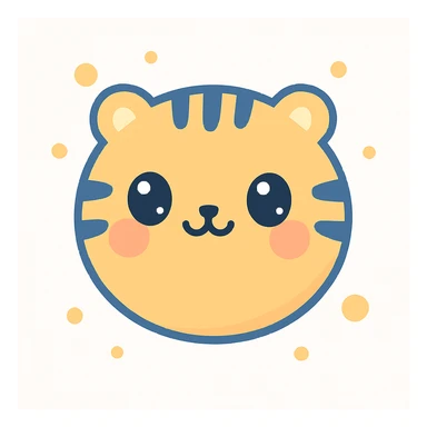 Change the stripes to blue instead of black, keep the cute kawaii style with soft colors and adorable features. sticker