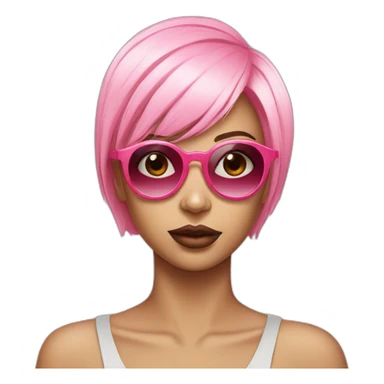 girl sunglasses shorthair bubble gum sticker