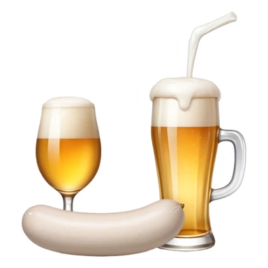 white sausage with a white beer sticker
