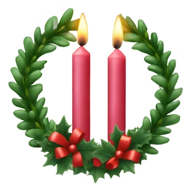 2 candle with christmas wreath sticker