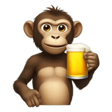 monkey with beer sticker