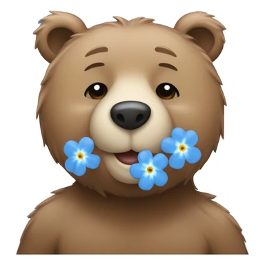 Bear with blue forget-me-not sticker