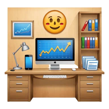 Mach mir einen schreibtisch mit einem bildschirm drauf wo mann einen Crypto chart sieht sticker