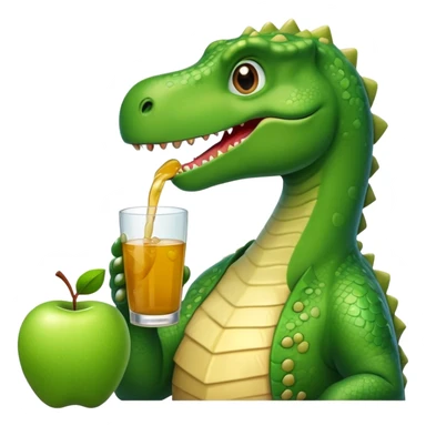 dinosaur drinking apple juice sticker