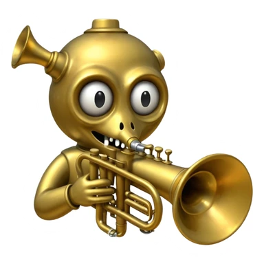 Trumpet monster sticker