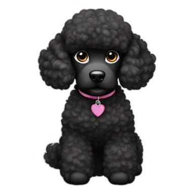 Poodle black sticker