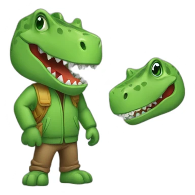 Guy play dino game sticker
