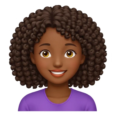Uma menina de cabelo cacheados morena com os olhos meios puxados fazendo várias coisas sticker