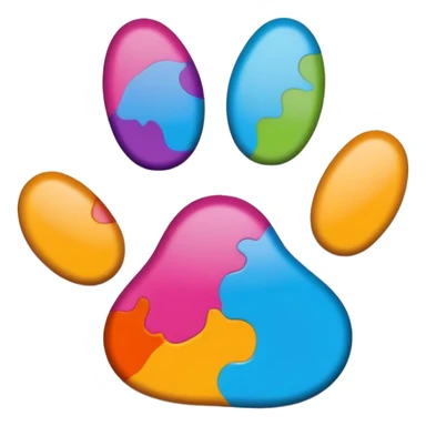 colored puppy paw print sticker