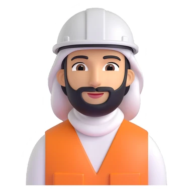 Arab in a worker's helmet, full length sticker