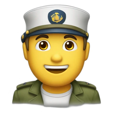 Un salut militaire avec un casquette de marin sticker