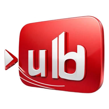 red YouTube play button logo with speed lines sticker