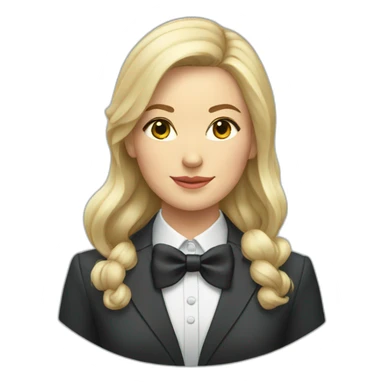 Russian Woman wearing suit with bow tie sticker