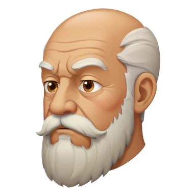 old angry man with beard and mustache in profile view sticker