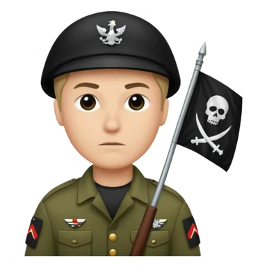 souldier caryying black flag sticker