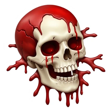 3D rotting corpse jumping in the air. In the style of your bloody skull art. More blood sticker