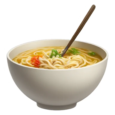 a ramen bowl with paint brush chpsticks sticker