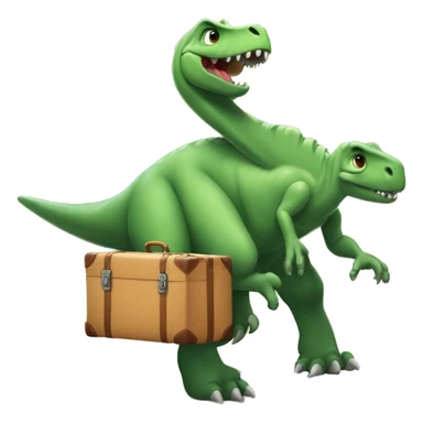 Dinosaurio cargando una maleta  sticker