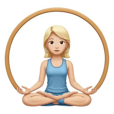 blonde white girl baddie emoji meditating, apple style, with hoop earrings sticker