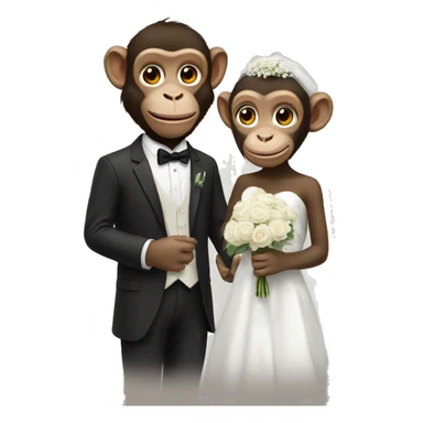 Monkey getting married  sticker