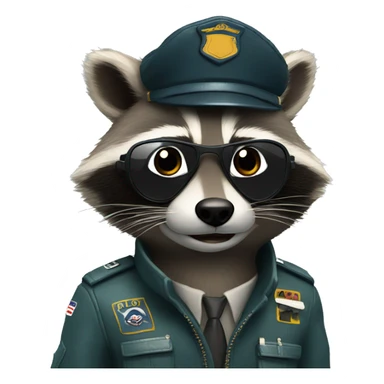 Racoon as pilot sticker