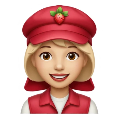 singer strawberry wearing cap sticker