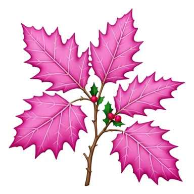 pink holly with white leaves  sticker