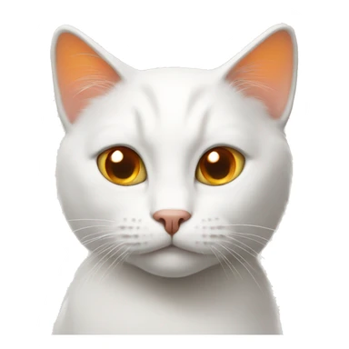 White cat with orange tail sticker