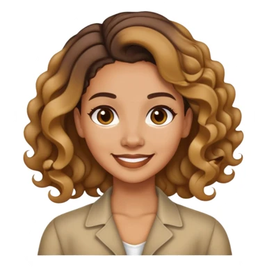 Lightskin hairstylist with middle part hair curled nice smile  sticker