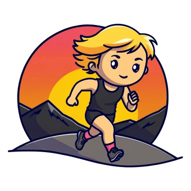 trailrunner girl blondie on sunset sticker