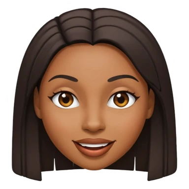 black woman with straight hair, winking sticker