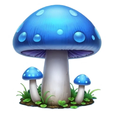 Bioluminescent glowing born blue mushroom sticker