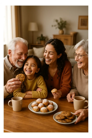 famiglia unita che dà amore e riceve amore e mangiano insieme dolci felici. realistiche sticker